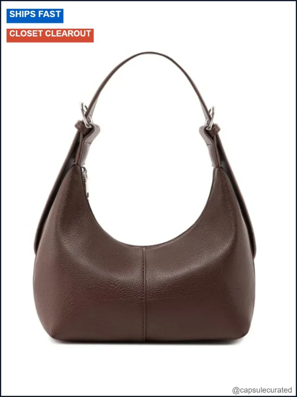 Vegan Leather Crescent Hobo Shoulder Bag Crossbody Tote Purse with 2 Straps